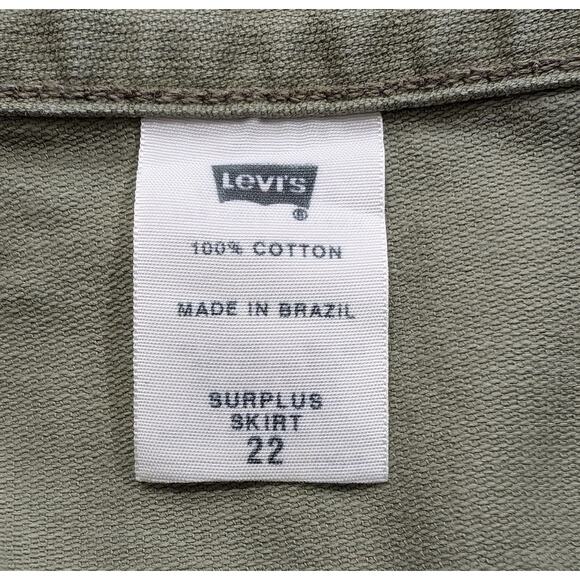 Vintage Y2K Levi's Skirt Surplus Green Maxi Side Slit Women's Size 22 - Picture 5 of 7